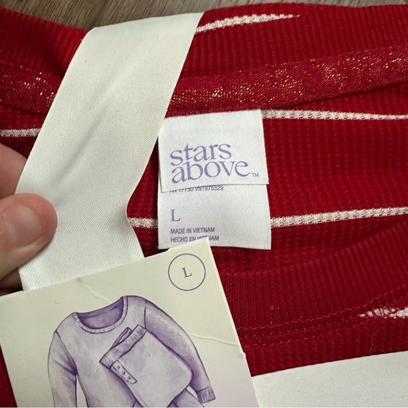 NWT!! Women’s Red Striped Thermal Pajama Set, Long Sleeves, Pants, Gift, Large - Picture 3 of 9